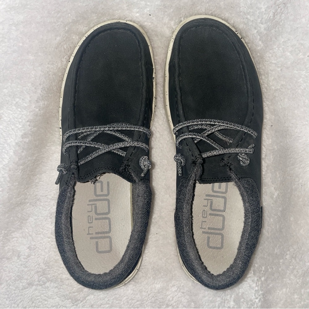 Hey Dude Wally Mid Canvas (Black/White) Size Women 7 Men 5. - Picture 4 of 9